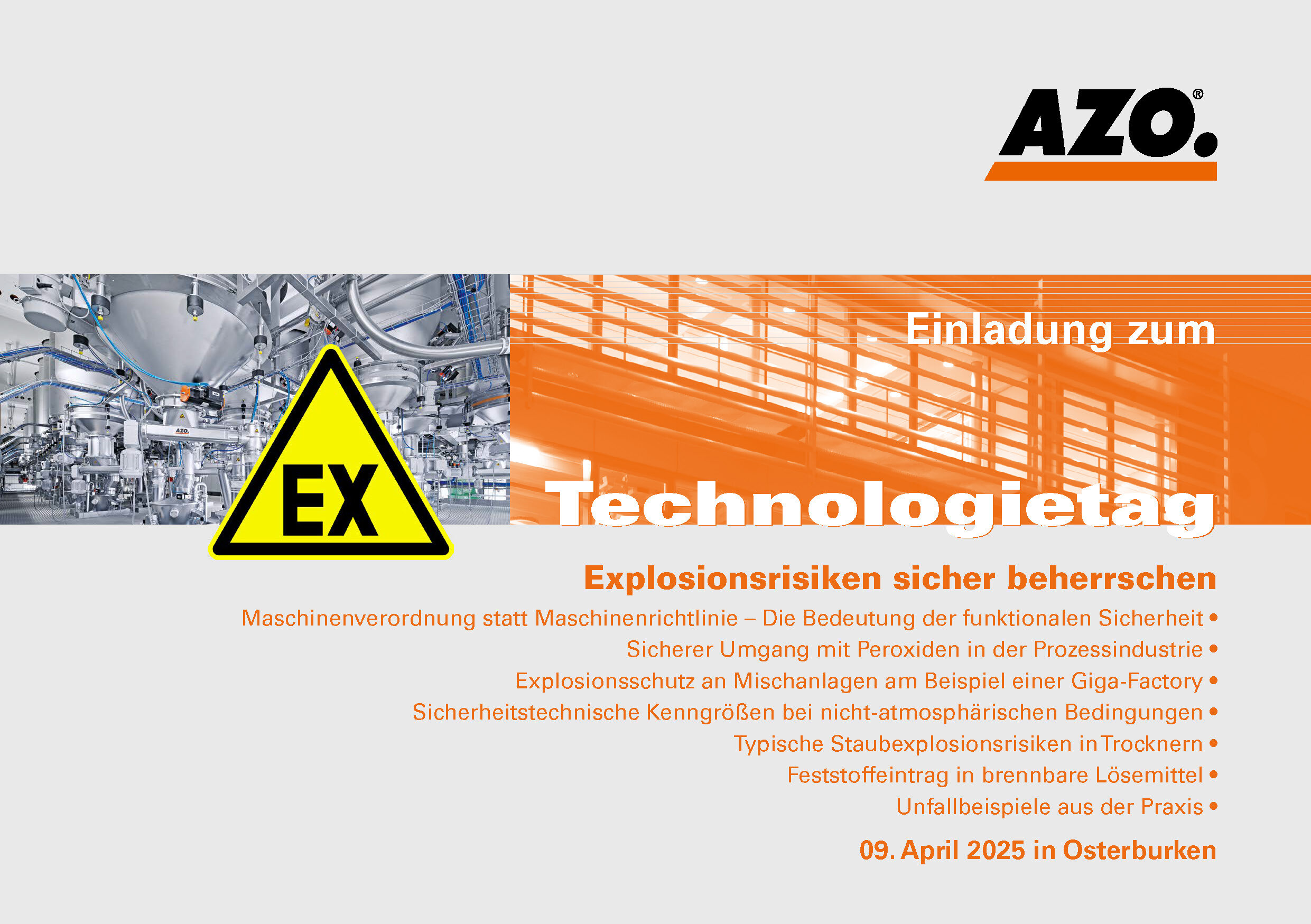 "Explosionsrisiken sicher beherrschen" Technologietag 