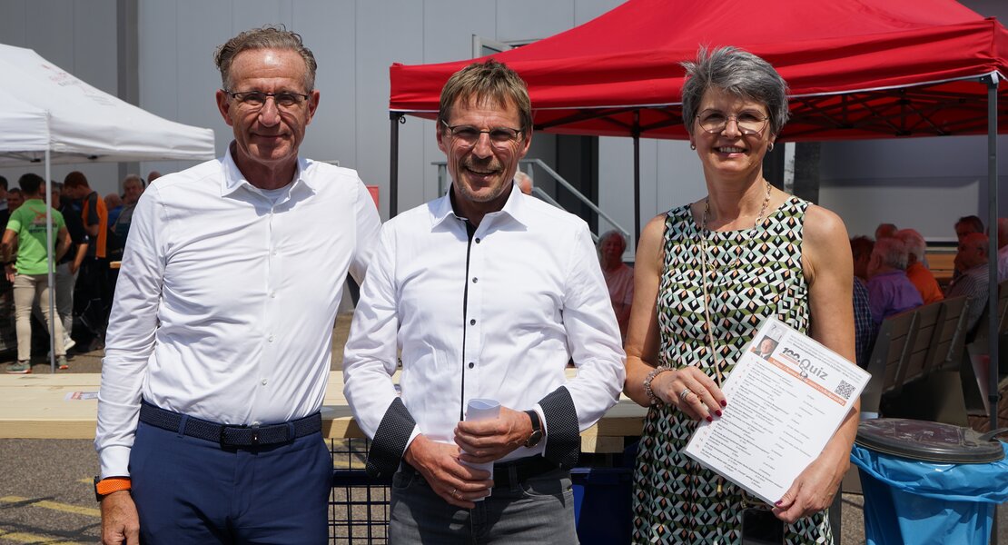 Von links nach rechts: CEO Rainer Zimmermann, Bürgemeister Jürgen Galm, CCO Sabine Zimmermann