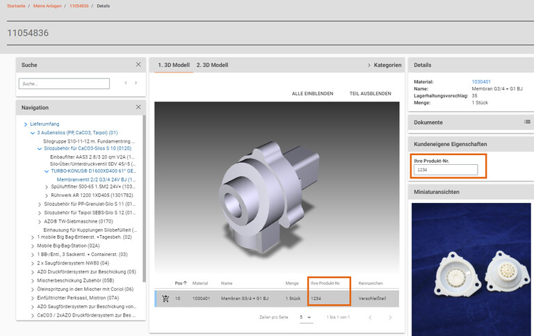 Pflegen Sie Ihre eigenen Produkt- / Materialnummern direkt im System