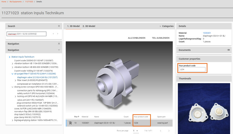 Treat your own product/material numbers in the system