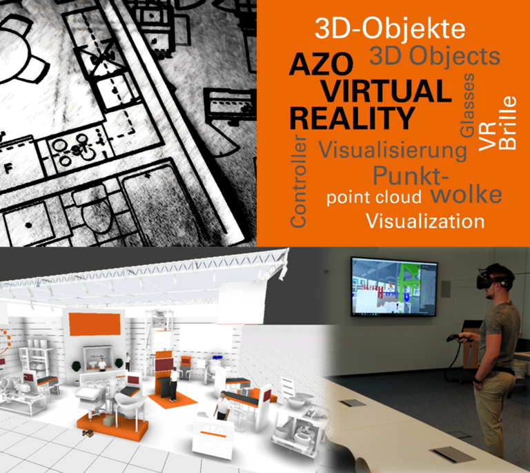 3D-Objekte, VR-Brille, Visualisierung, Punktwolke